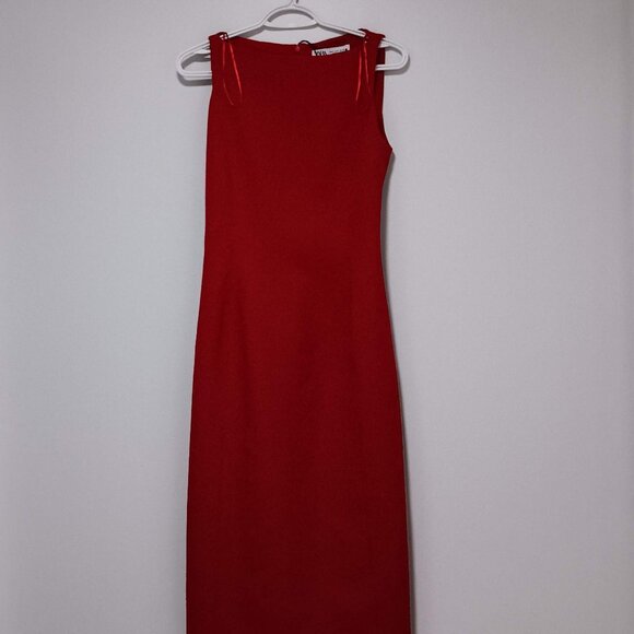 New! Zara sleeveless midi sheath dress - sz Small - Picture 1 of 2